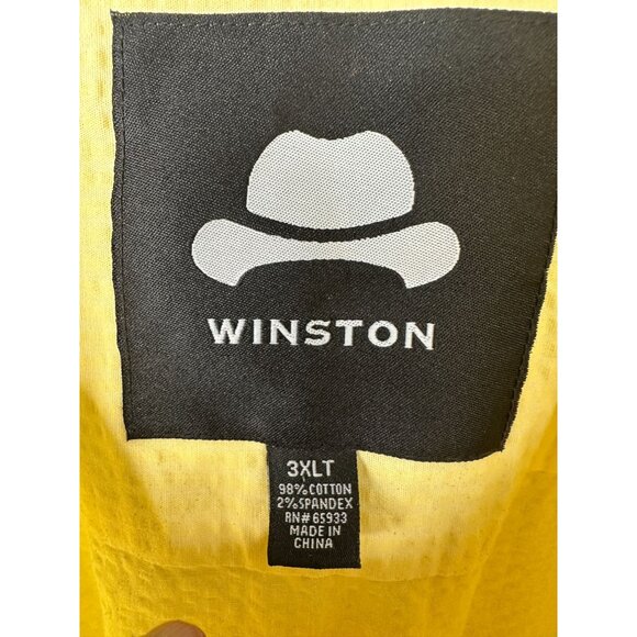 Winston‎ Mens Yellow Shirt 3xt Short sleeve cotton button up collared - Picture 4 of 7